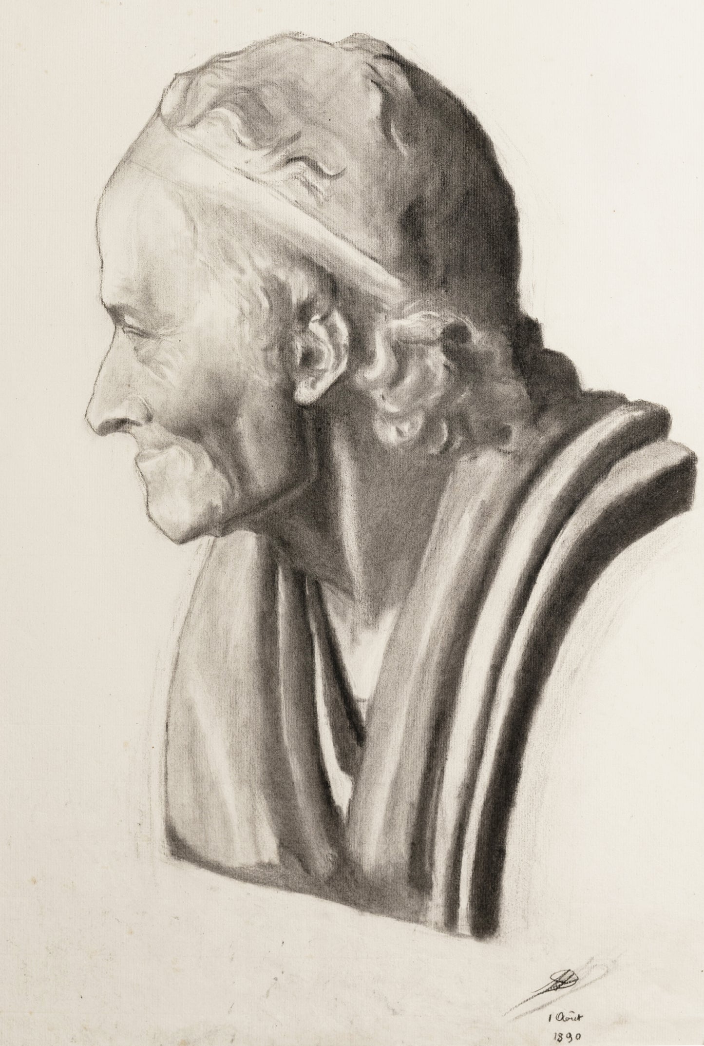 Olympia Collection of Antique and Vintage Academic Figure Drawings in Charcoal, The Paris School Signed by Jane Grevey